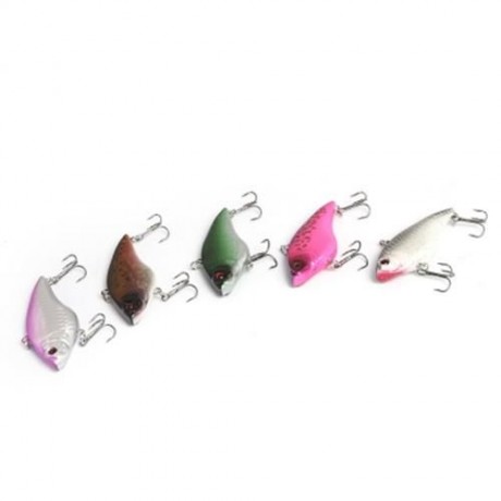 5PCS HARD FISH SHAPE ARTIFICIAL CRANK BAIT OUTDOOR FISHING TOOL (COLORMIX)