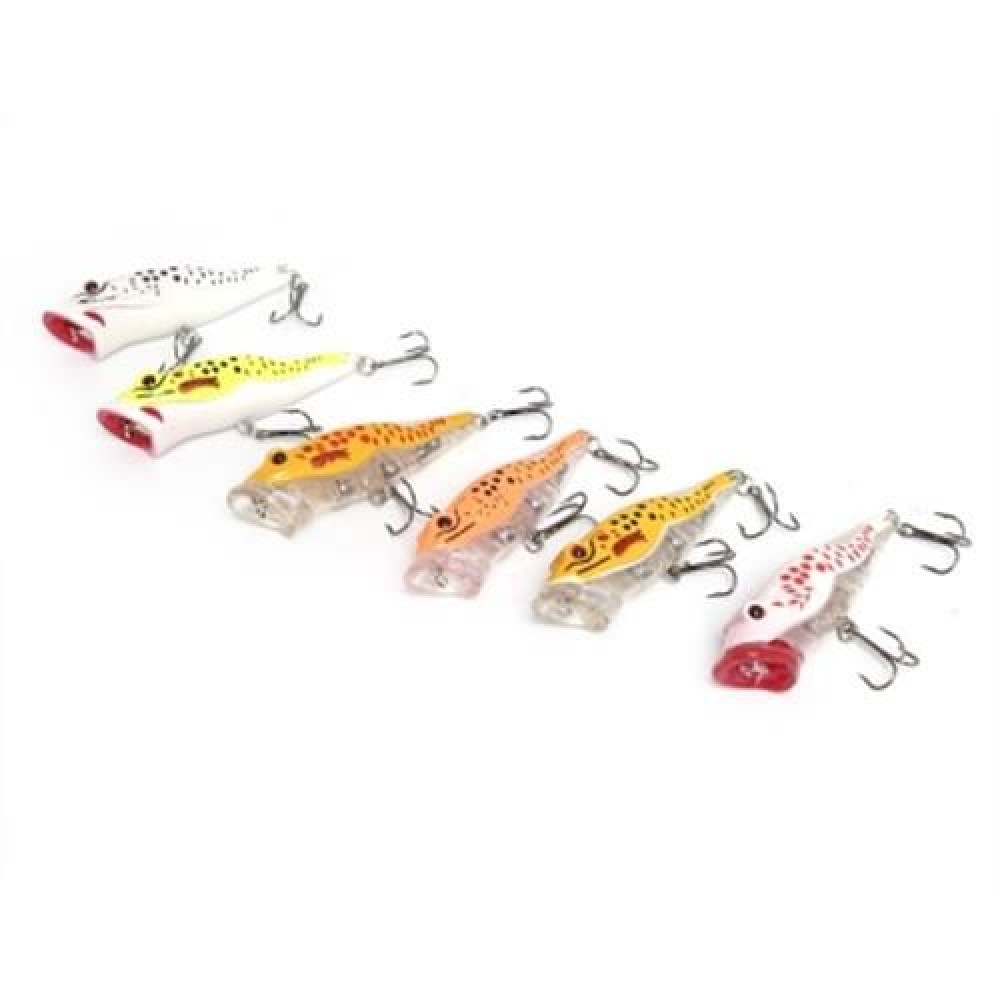6PCS FISH SHAPE ARTIFICIAL CRANK BAIT OUTDOOR FISHING EQUIPMENT (COLORMIX)