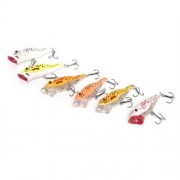 6PCS FISH SHAPE ARTIFICIAL CRANK BAIT OUTDOOR FISHING EQUIPMENT (COLORMIX)