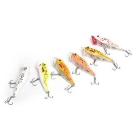 6PCS FISH SHAPE ARTIFICIAL CRANK BAIT OUTDOOR FISHING EQUIPMENT (COLORMIX)