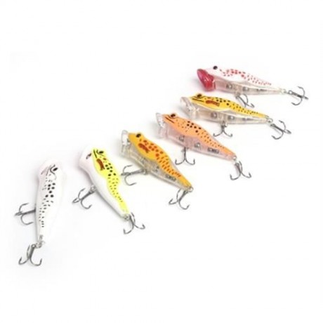 6PCS FISH SHAPE ARTIFICIAL CRANK BAIT OUTDOOR FISHING EQUIPMENT (COLORMIX)