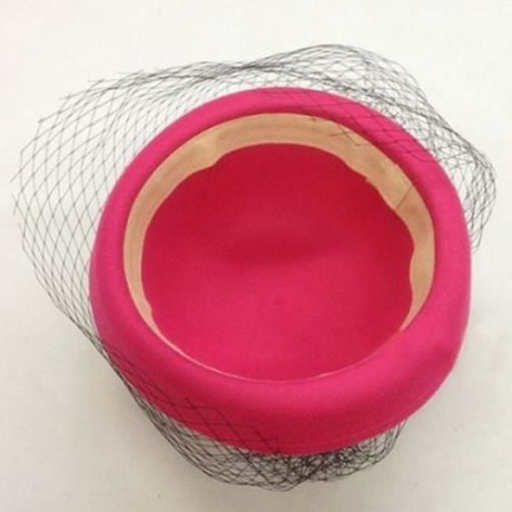 CHIC VOILE AND BOWKNOT DECORATED FELT HAT FOR WOMEN (COLOR ASSORTED)