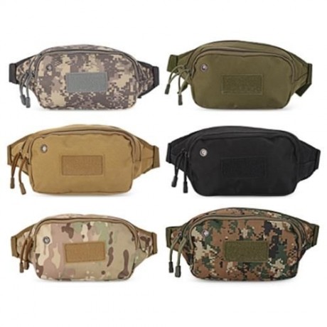 CASUAL MOUNTAIN-CLIMBING CAMOUFLAGE CAMP TRAVEL SHOULDER CROSSBODY WAIST BAG FOR MEN (BLAC