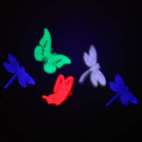 AC 110 - 240V 4W LED BUTTERFLY DRAGONFLY LIGHT WATER RESISTANT PROJECTOR LAMP (BLACK)
