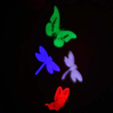 AC 110 - 240V 4W LED BUTTERFLY DRAGONFLY LIGHT WATER RESISTANT PROJECTOR LAMP (BLACK)