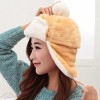 CHIC DOWNY BALL DECORATED PLUSH TEXTURE TRAPPER HAT FOR WOMEN (LIGHT KHAKI)