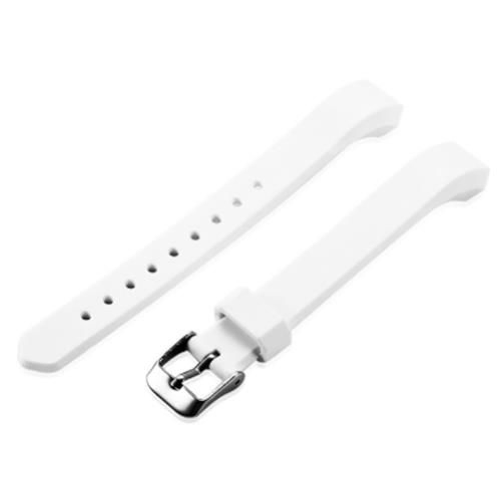 14MM SILICONE BAND STRAP PIN BUCKLE WRISTBAND FOR FITBIT ALTA SMART WRISTWATCH (WHITE)