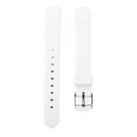 14MM SILICONE BAND STRAP PIN BUCKLE WRISTBAND FOR FITBIT ALTA SMART WRISTWATCH (WHITE)
