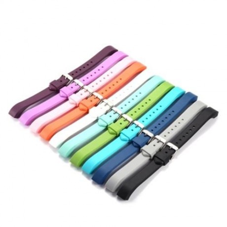 14MM SILICONE BAND STRAP PIN BUCKLE WRISTBAND FOR FITBIT ALTA SMART WRISTWATCH (WHITE)