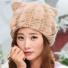 SWEET EAR SHAPE SOLID COLOR KNITTED HAT FOR WOMEN (CAMEL)
