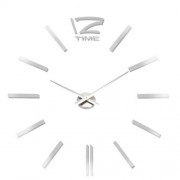M.SPARKLING LARGE 3D MIRROR EFFECT STICKER DIY QUARTZ WALL CLOCK HOME DECORATION (SILVER)