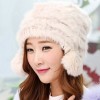 CUTE FUZZY BALL EMBELLISHED SOLID COLOR HAT FOR WOMEN (OFF-WHITE)