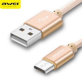 AWEI CL - 10 MICRO USB MINI NYLON BRAIDED TRANSFER DATA SYNCHRONIZATION CHARGING CORD 0.3M