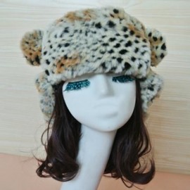 CHIC FAUX FUR AND RIBBONS LACING DECORATED LEOPARD PATTERN HAT FOR WOMEN (LEOPARD)