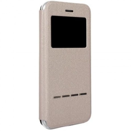 VIEW WINDOW FULL PROTECTIVE CASE COVER SMART METAL SLIDING ANSWER FOR IPHONE 7 (CHAMPAGNE 