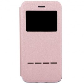 VIEW WINDOW FULL PROTECTIVE CASE COVER SMART METAL SLIDING ANSWER FOR IPHONE 7 (ROSE GOLD)