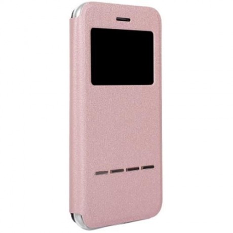 VIEW WINDOW FULL PROTECTIVE CASE COVER SMART METAL SLIDING ANSWER FOR IPHONE 7 (ROSE GOLD)