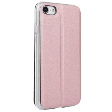 VIEW WINDOW FULL PROTECTIVE CASE COVER SMART METAL SLIDING ANSWER FOR IPHONE 7 (ROSE GOLD)