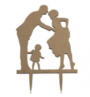 ROMANTIC A FAMILY BIRTHDAY WEDDING CAKE TOPPER INSERTED CARD DECORATION (BLACK)