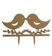 ROMANTIC LOVER BIRD WEDDING CAKE TOPPER INSERTED CARD DECORATION (BLACK)