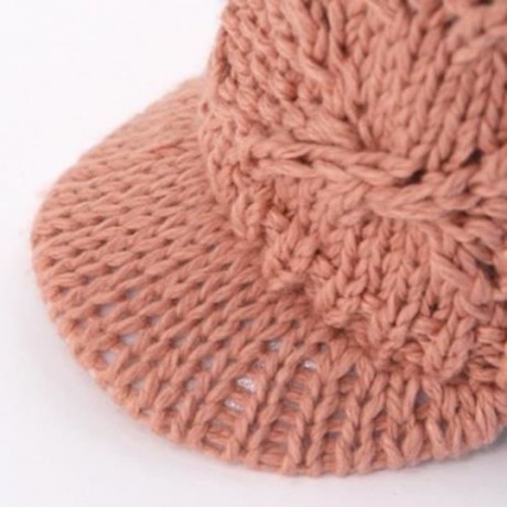 CHIC BUTTON DECORATED SOLID COLOR KNITTED VISOR FOR WOMEN (COLOR ASSORTED)