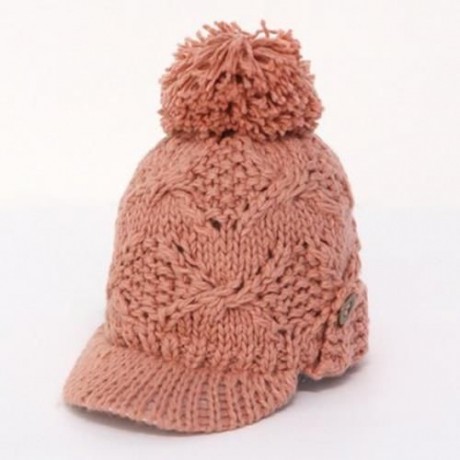 CHIC BUTTON DECORATED SOLID COLOR KNITTED VISOR FOR WOMEN (COLOR ASSORTED)