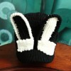 CUTE RABBIT EAR SHAPE DECORATED KNITTED BASEBALL CAP FOR WOMEN (BLACK)