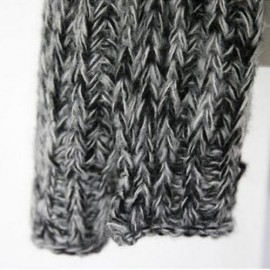 SIMPLE COLOR BLOCK KNITTING SCARF FOR WOMEN (BLACK)