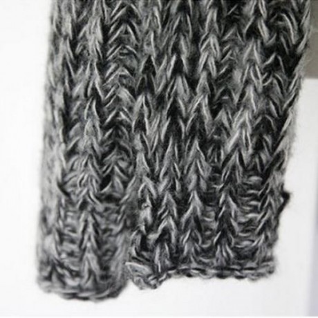 SIMPLE COLOR BLOCK KNITTING SCARF FOR WOMEN (BLACK)