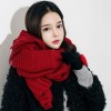 EXQUISITE PLAIT DESIGN SOLID COLOR SCARF FOR WOMEN (RED)