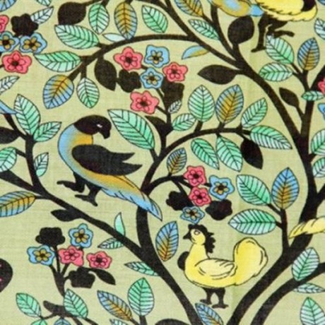 ETHNIC STYLE BRANCH BIRD HUMAN PATTERN SCARF FOR WOMEN (GREEN)