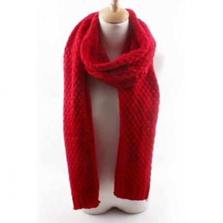 CHIC PETATE PATTERN SOLID COLOR KNITTED SCARF FOR WOMEN (COLOR ASSORTED)