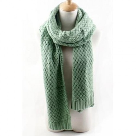 CHIC PETATE PATTERN SOLID COLOR KNITTED SCARF FOR WOMEN (COLOR ASSORTED)