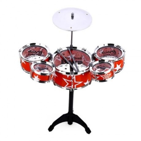 WANYI KIDS DELUXE JAZZ DRUMS KIT MUSICAL INSTRUMENT TOY WITH CYMBAL STOOL CHRISTMAS BIRTHD