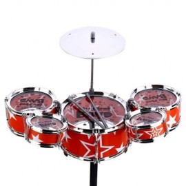 WANYI KIDS DELUXE JAZZ DRUMS KIT MUSICAL INSTRUMENT TOY WITH CYMBAL STOOL CHRISTMAS BIRTHD