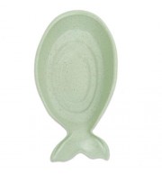 FISH SHAPE SEASONING DISH WHEAT STRAW VINEGAR PLATE (GREEN)