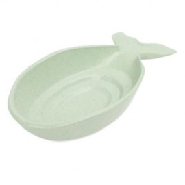FISH SHAPE SEASONING DISH WHEAT STRAW VINEGAR PLATE (GREEN)