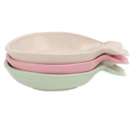 FISH SHAPE SEASONING DISH WHEAT STRAW VINEGAR PLATE (GREEN)
