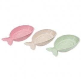 FISH SHAPE SEASONING DISH WHEAT STRAW VINEGAR PLATE (BEIGE)