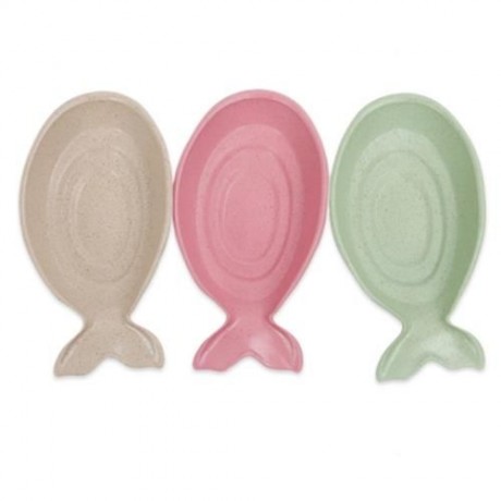 FISH SHAPE SEASONING DISH WHEAT STRAW VINEGAR PLATE (BEIGE)