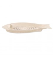 FISH SHAPE WHEAT STRAW DUMPLING DISH WITH SEASONING PLATE (BEIGE)