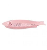 FISH SHAPE WHEAT STRAW DUMPLING DISH WITH SEASONING PLATE (PINK)
