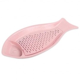 FISH SHAPE WHEAT STRAW DUMPLING DISH WITH SEASONING PLATE (PINK)