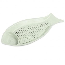 FISH SHAPE WHEAT STRAW DUMPLING DISH WITH SEASONING PLATE (GREEN)