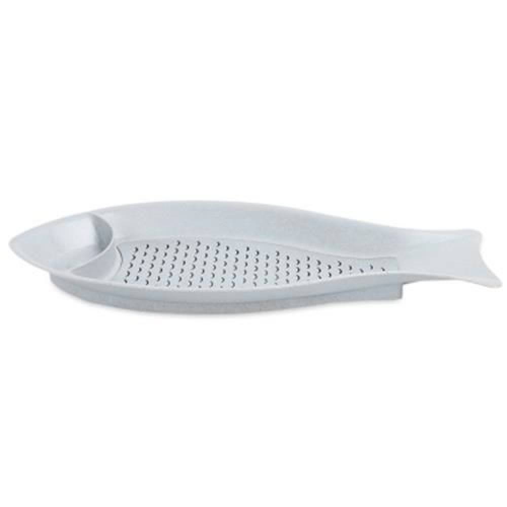 FISH SHAPE WHEAT STRAW DUMPLING DISH WITH SEASONING PLATE (BLUE)