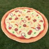 CHRISTMAS CHILLIES SEAFOOD PIZZA PRINT ROUND BEACH THROW (LIGHT YELLOW)