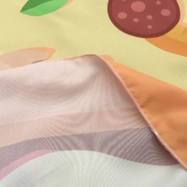 CHRISTMAS CHILLIES SEAFOOD PIZZA PRINT ROUND BEACH THROW (LIGHT YELLOW)