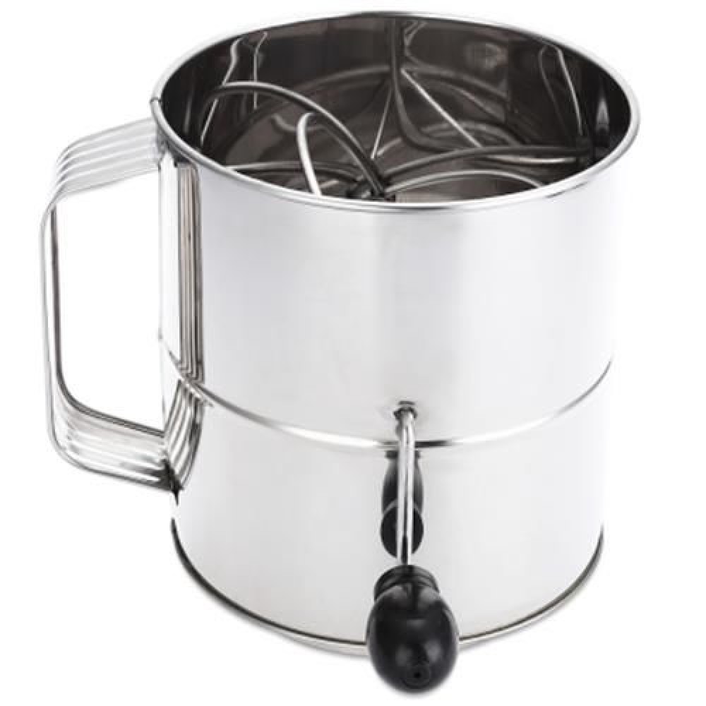 STAINLESS STEEL SIEVE CUP POWDER FLOUR MESH BAKING TOOL (SILVER)