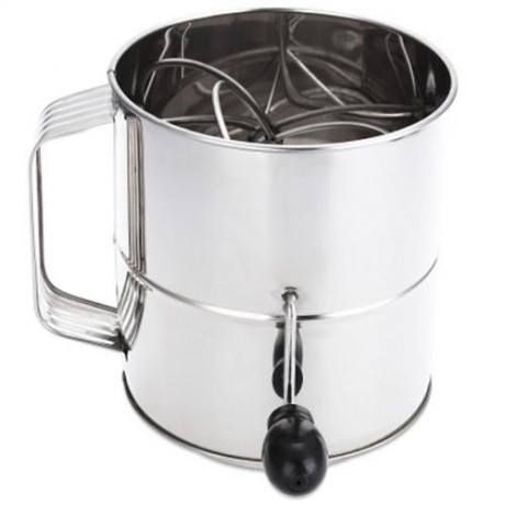 STAINLESS STEEL SIEVE CUP POWDER FLOUR MESH BAKING TOOL (SILVER)