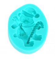 CHRISTMAS POLAR BEAR SILICONE FONDANT CAKE CHOCOLATE MOLD BAKING TOOL (GREEN)